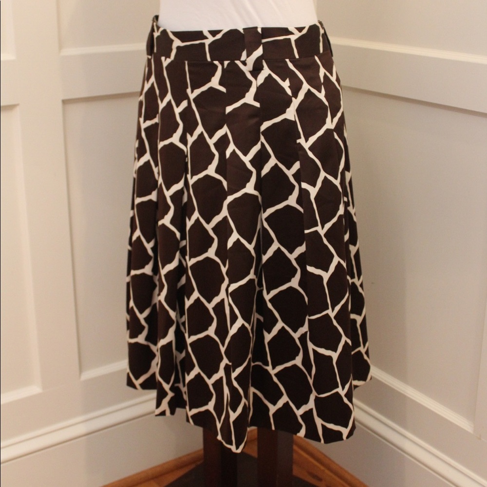 Brown and Cream Giraffe Print Skirt